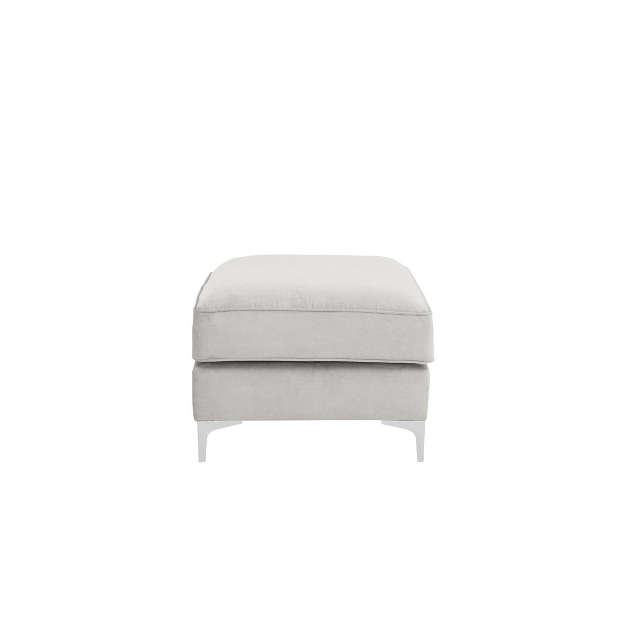 Legend Fabric Footstool - Kingston Beige with Chrome Feet – image 4