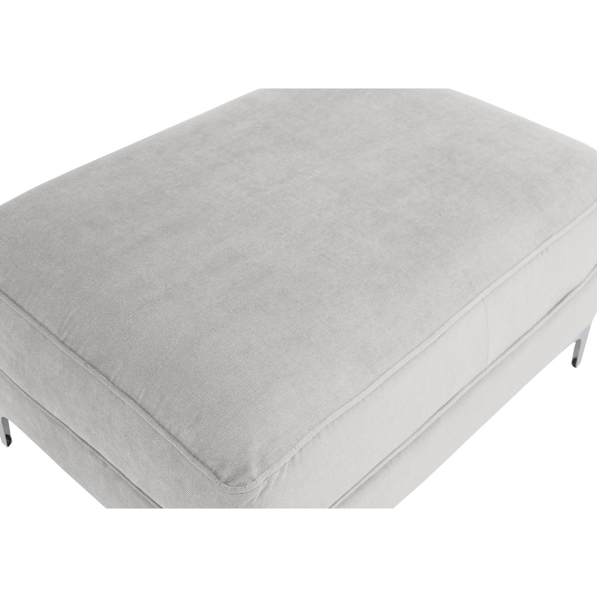 Legend Fabric Footstool - Kingston Beige with Chrome Feet – image 5