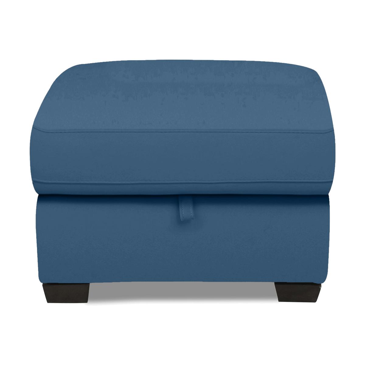Parma Leather Storage Footstool - Carribean Sea