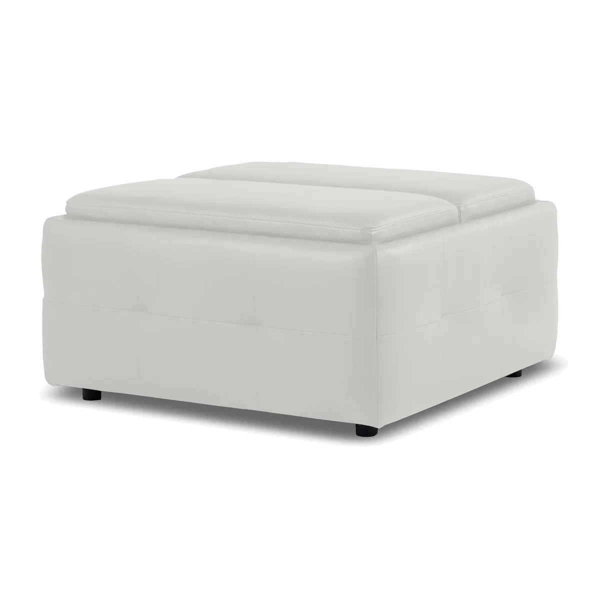 Monarch Leather Tray Storage Footstool – image 1