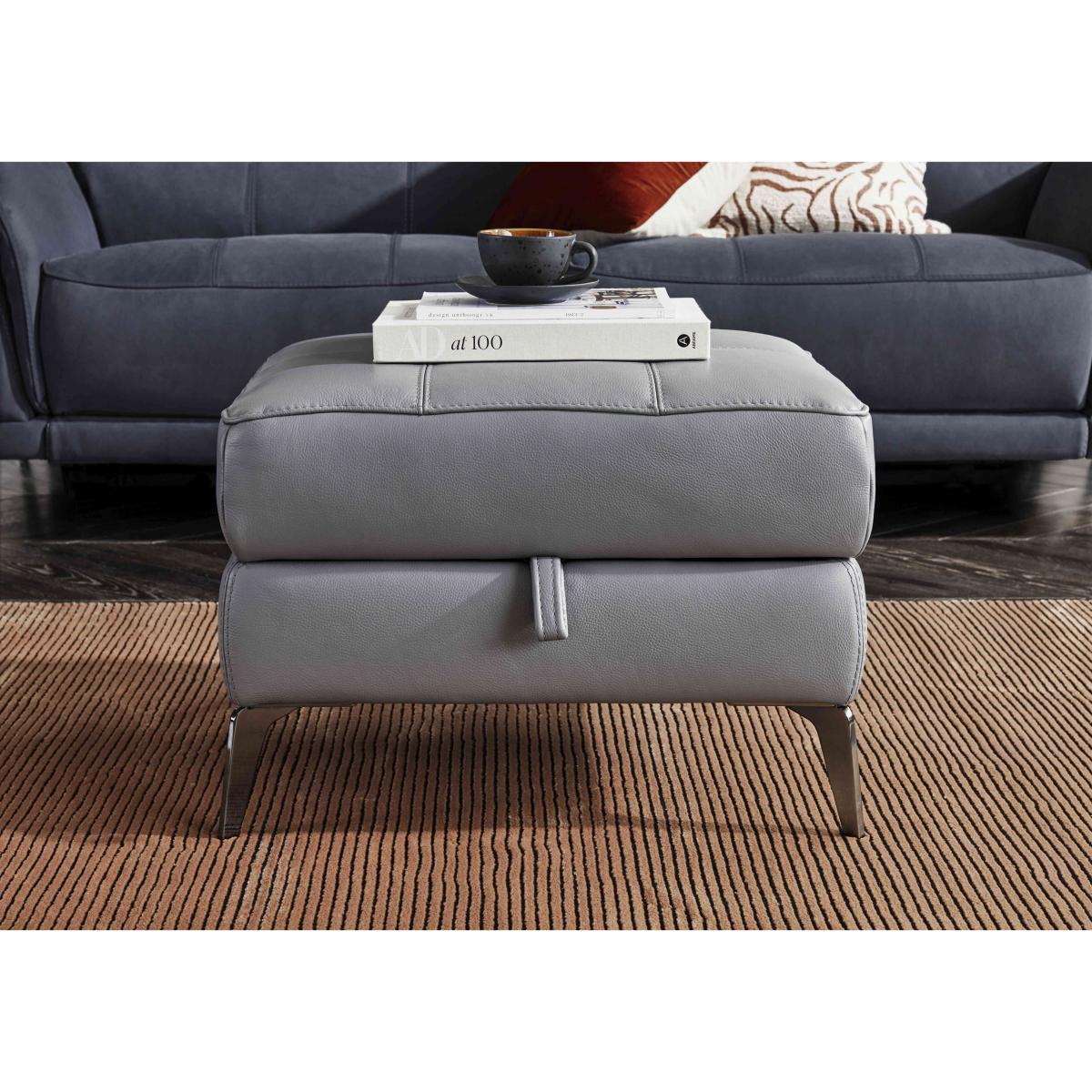 Lecce Leather Storage Footstool - NC Elephant – image 2