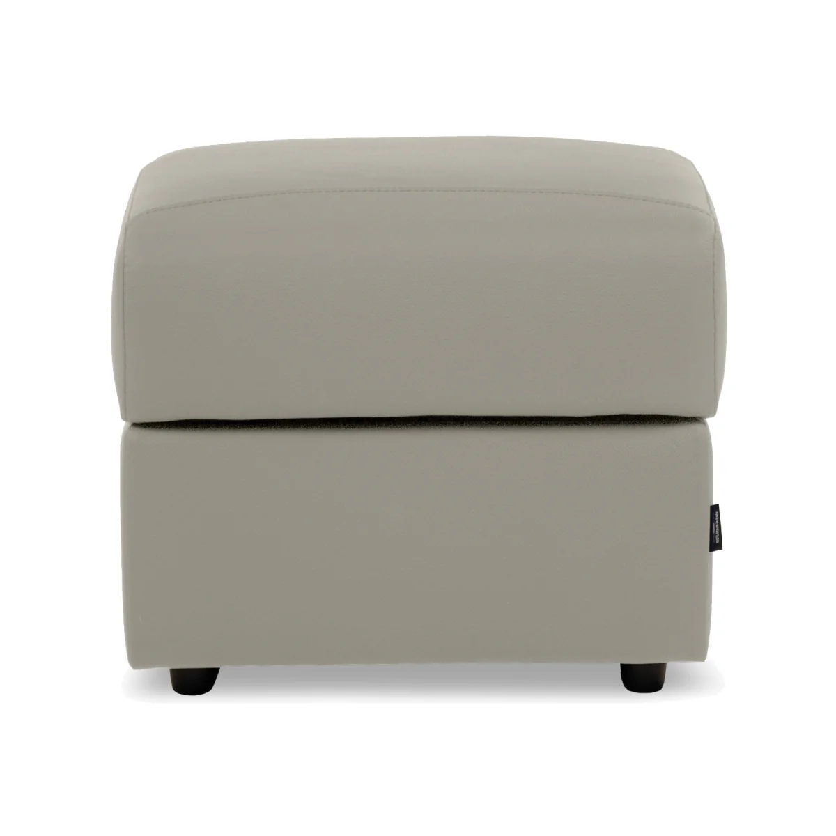 Nicoletti - Canto Square Leather Storage Footstool - Torello Tortora – image 1