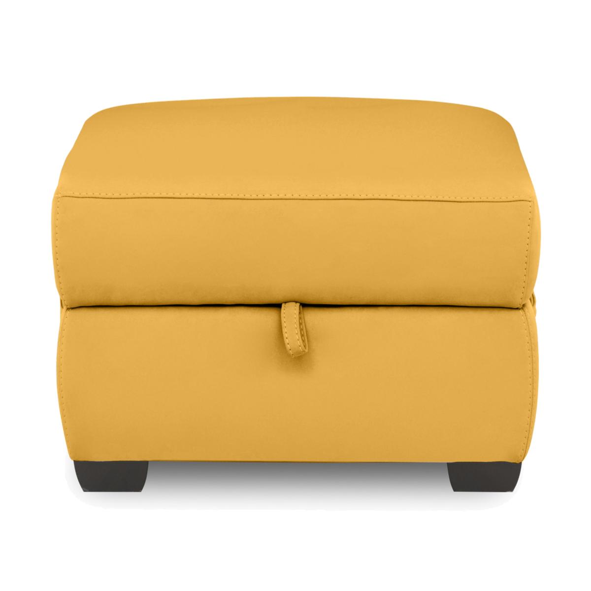 Brescia Leather Storage Footstool - Sunflower – image 1