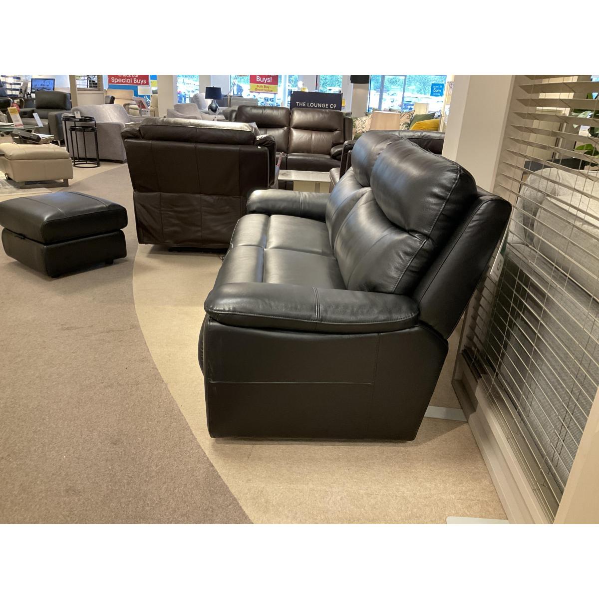 Sloane 3 Seater Leather Sofa And Sloane Storage Footstool – image 5