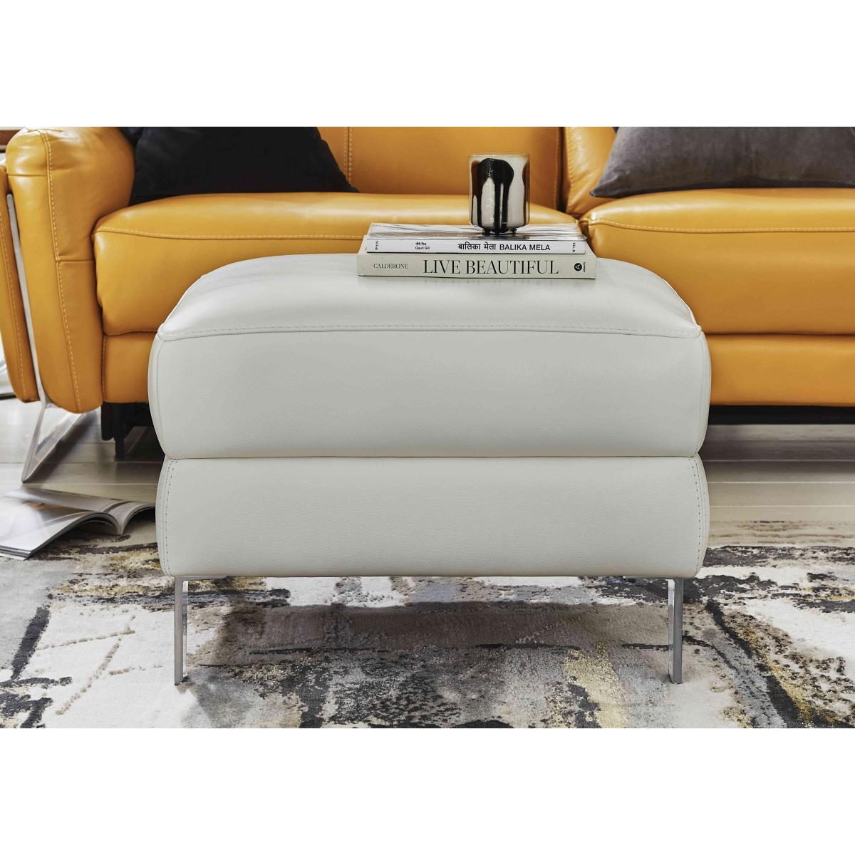 Amarilla NC Leather Storage Footstool - Grey – image 2