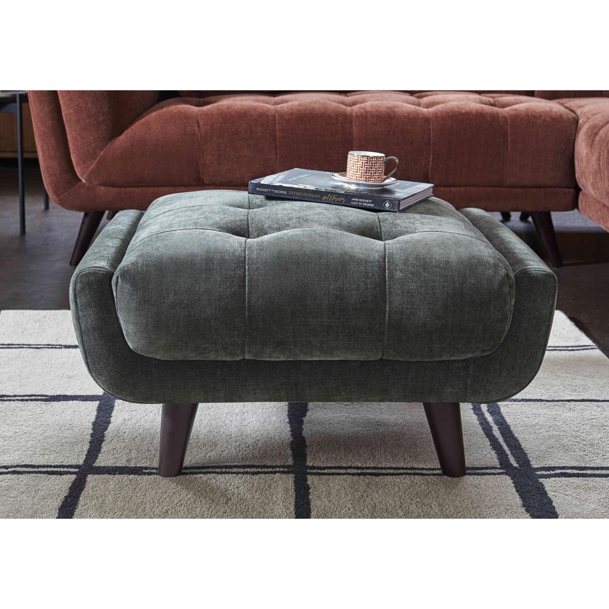 Rene Small Fabric Footstool - Marble – image 2