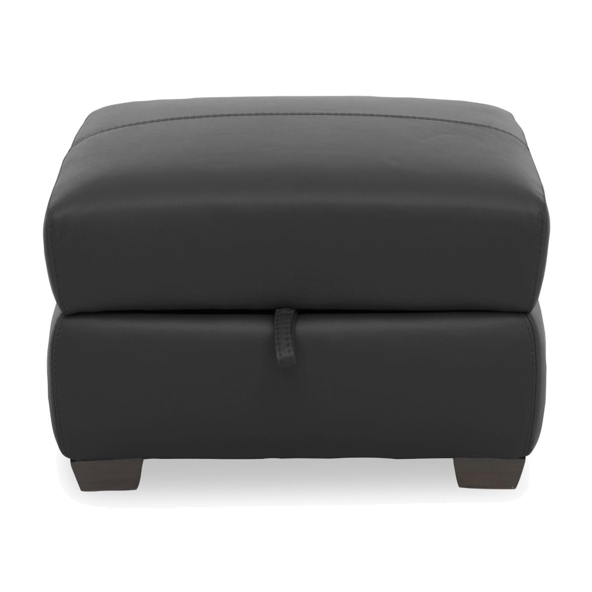 Flex NC Leather Storage Footstool - Black – image 1