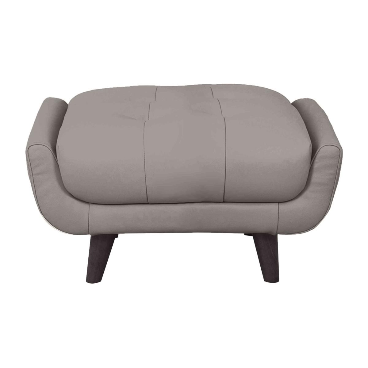 Rene Small Leather Footstool - Lead Grey
