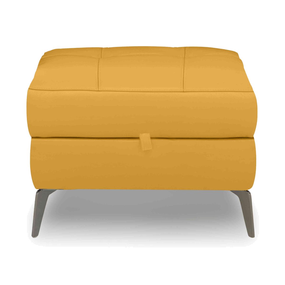 Lecce Leather Storage Footstool - Sunflower – image 1