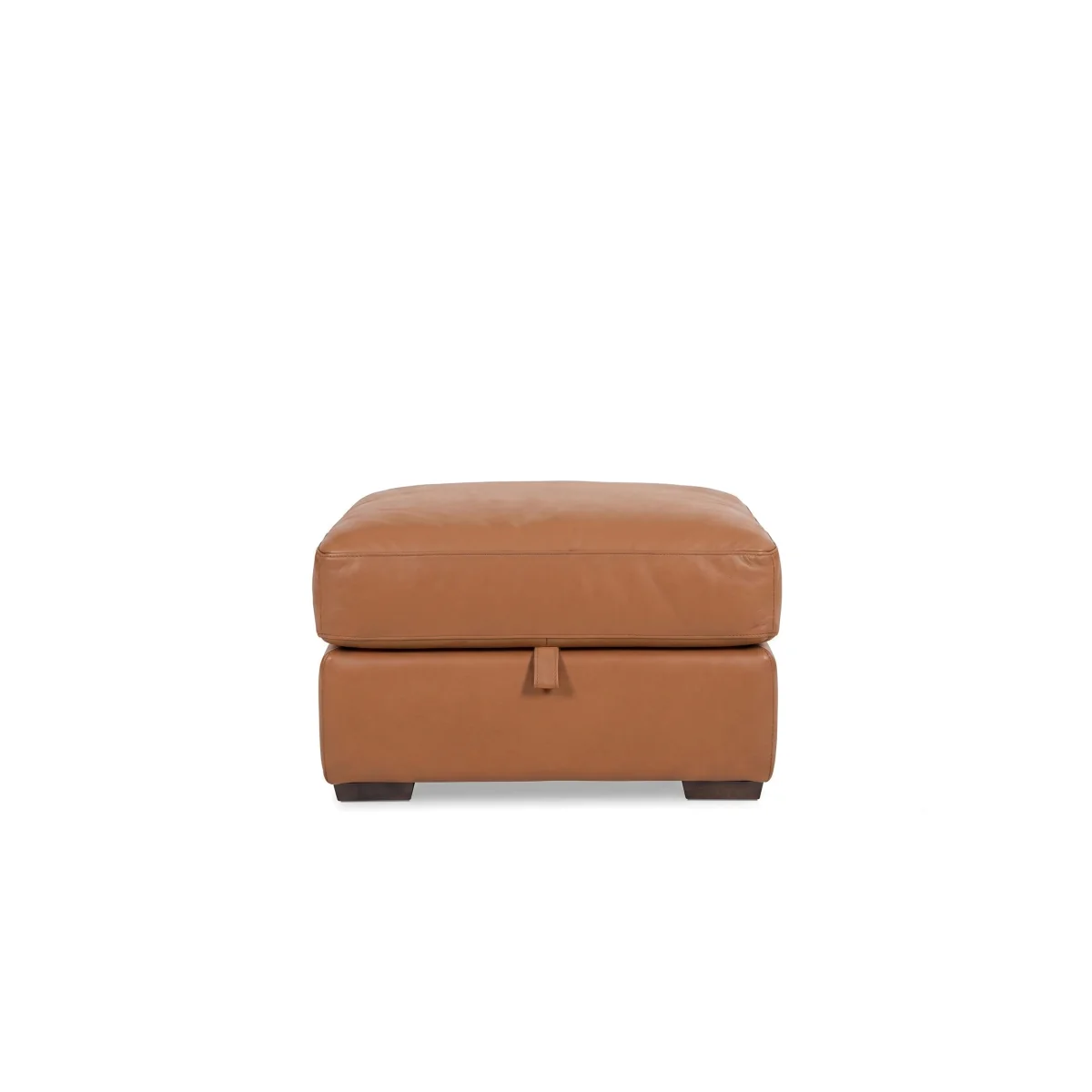 World of Leather - Nap Leather Storage Footstool - Pecan - Living Room Furniture - In Time for Christmas – image 1
