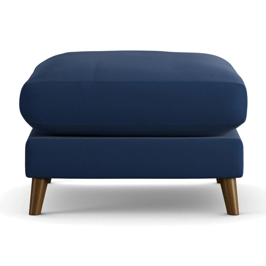 Habitat Lomond Fabric Footstool - Navy - Dark Leg – image 1