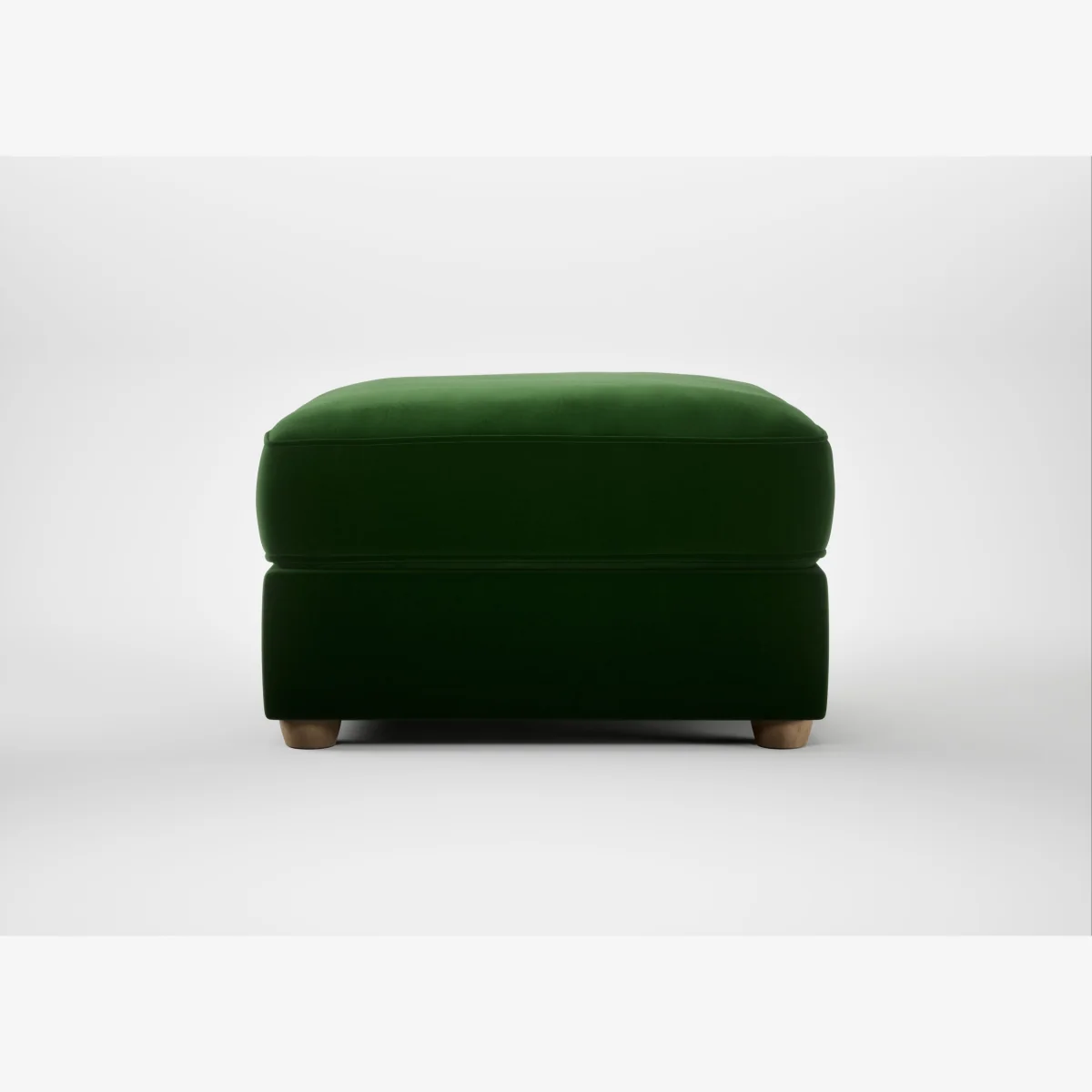 Heal's Tailor Rectangular Footstool Smart Velvet Forest Natural Feet – image 1