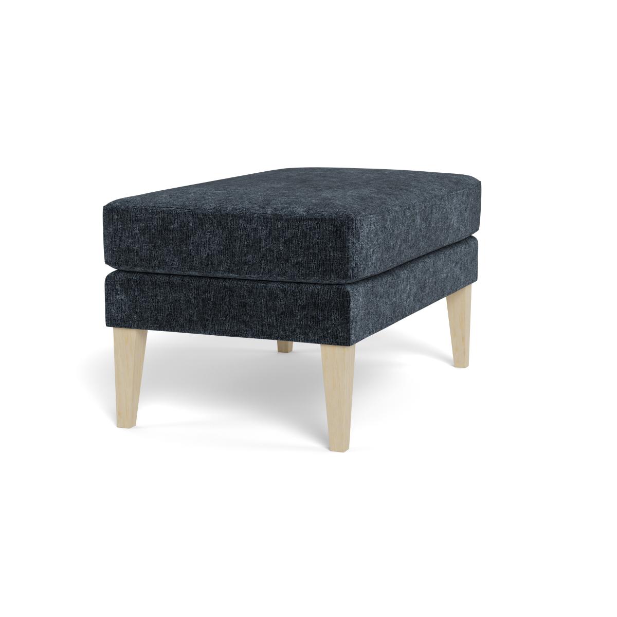 Heal's Richmond Ottoman Boucle Velvet Space Walnut Stained Oak Feet – image 2