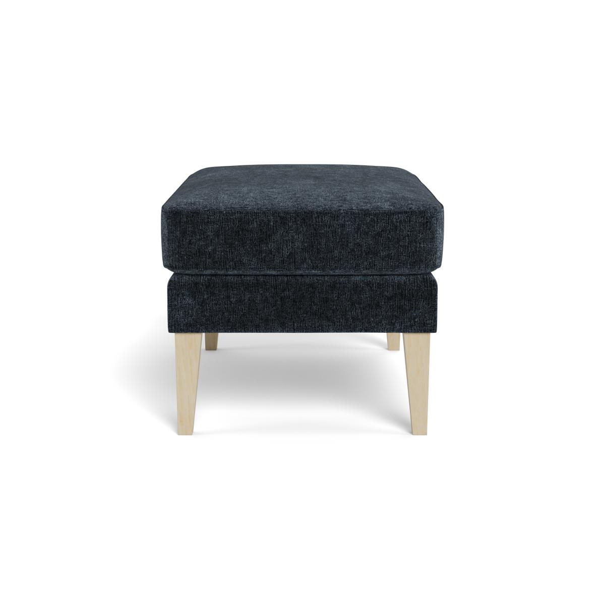 Heal's Richmond Ottoman Boucle Velvet Space Walnut Stained Oak Feet – image 3