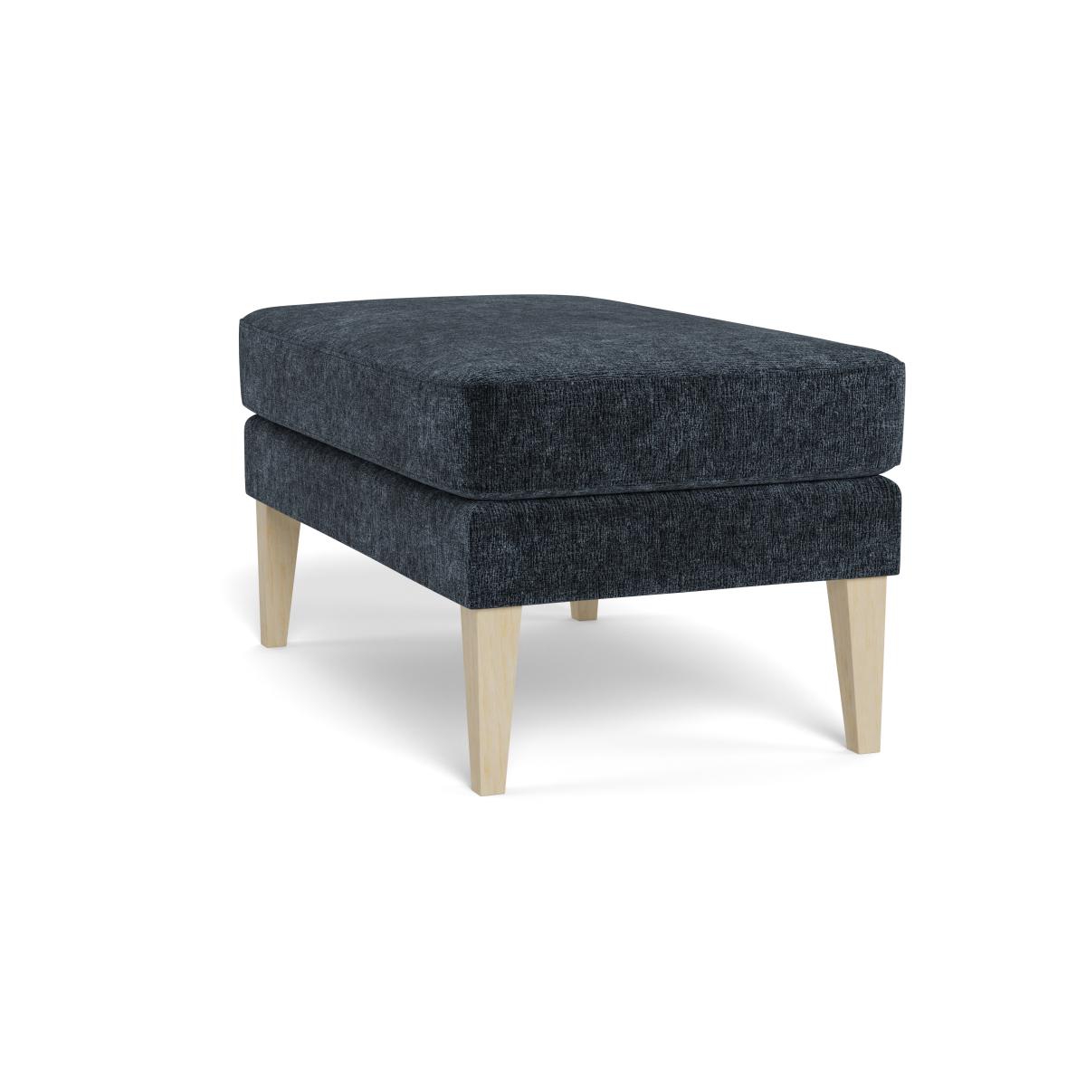 Heal's Richmond Ottoman Boucle Velvet Space Walnut Stained Oak Feet – image 4