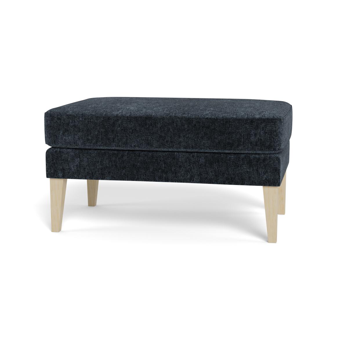 Heal's Richmond Ottoman Boucle Velvet Space Walnut Stained Oak Feet – image 5