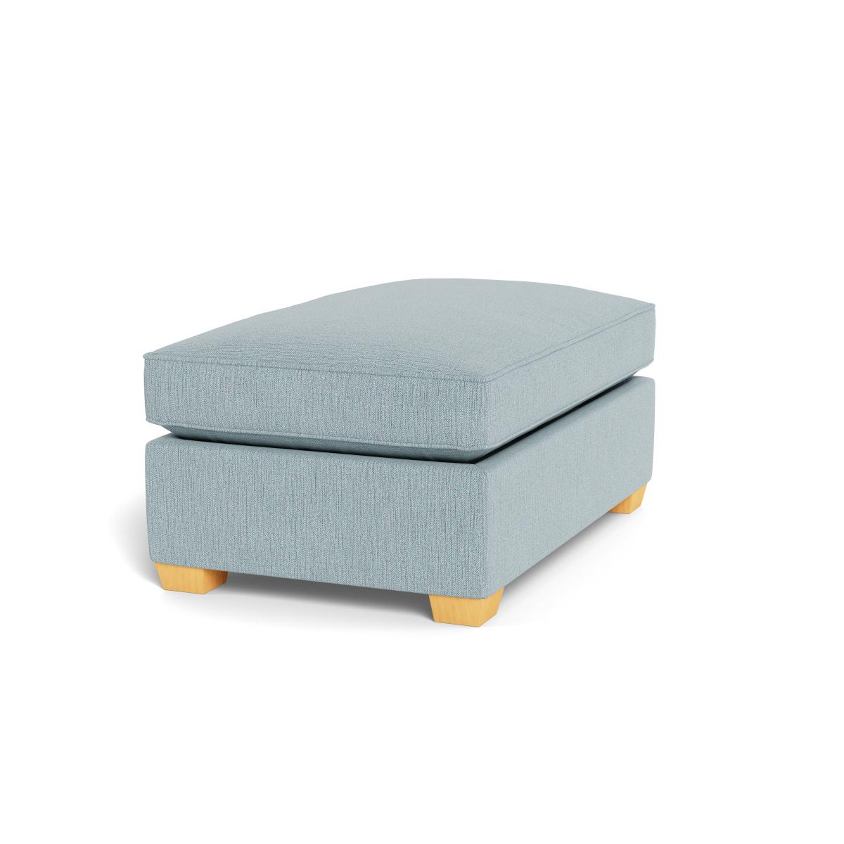 Heal's Torino Footstool Smart Linen Mix Duck Egg Natural Ash Feet - Heal's UK Furniture – image 2