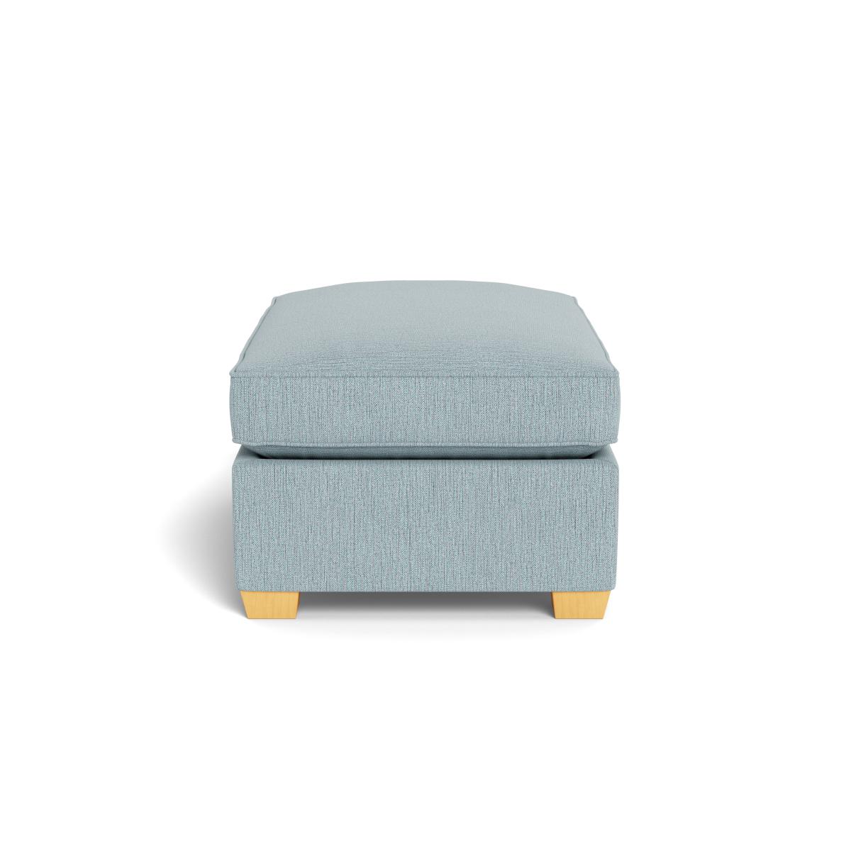 Heal's Torino Footstool Smart Linen Mix Duck Egg Natural Ash Feet - Heal's UK Furniture – image 3