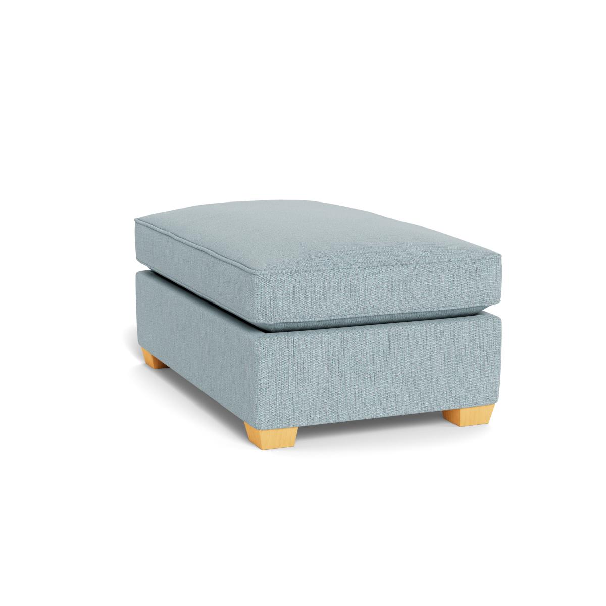 Heal's Torino Footstool Smart Linen Mix Duck Egg Natural Ash Feet - Heal's UK Furniture – image 4