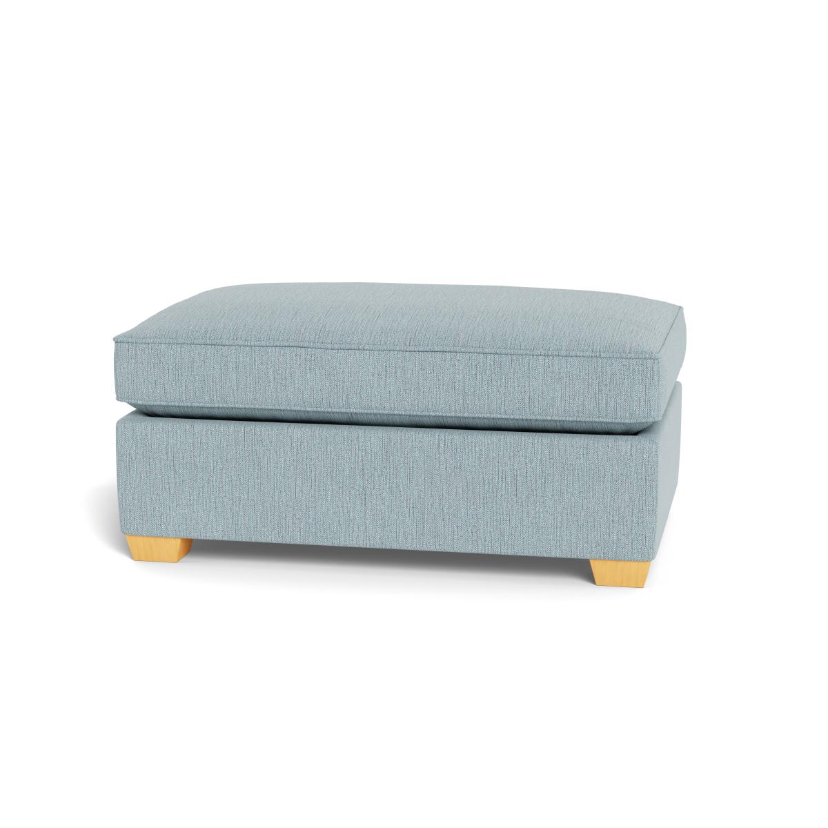 Heal's Torino Footstool Smart Linen Mix Duck Egg Natural Ash Feet - Heal's UK Furniture – image 5