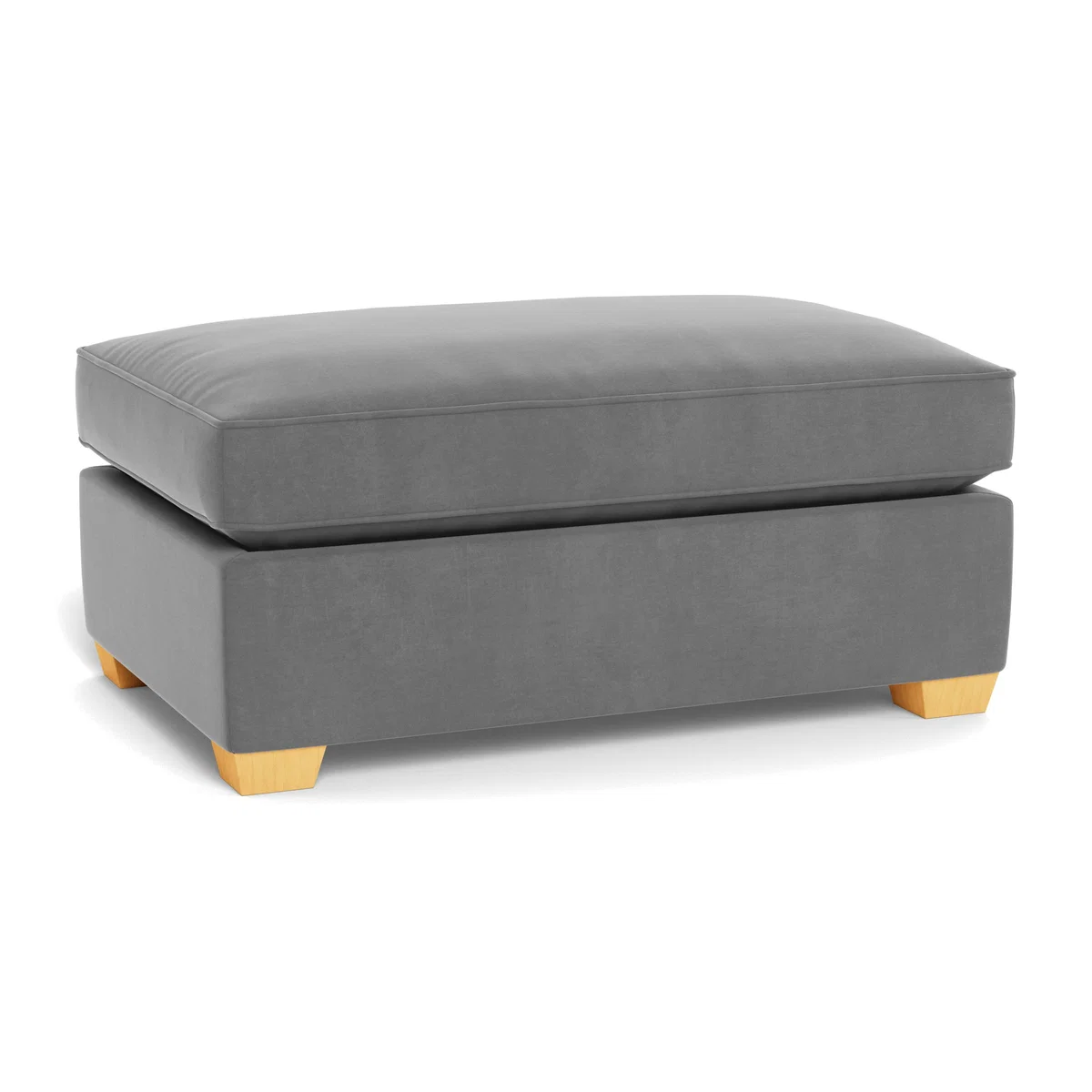 Heal's Torino Footstool Smart Velvet Mercury Black Feet - Heal's UK Furniture – image 1