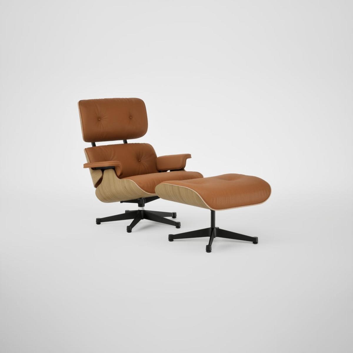 Vitra Eames Lounge Chair & Ottoman Chestnut Natural Clas. L50 97 Cognac Black Base 05 – image 2