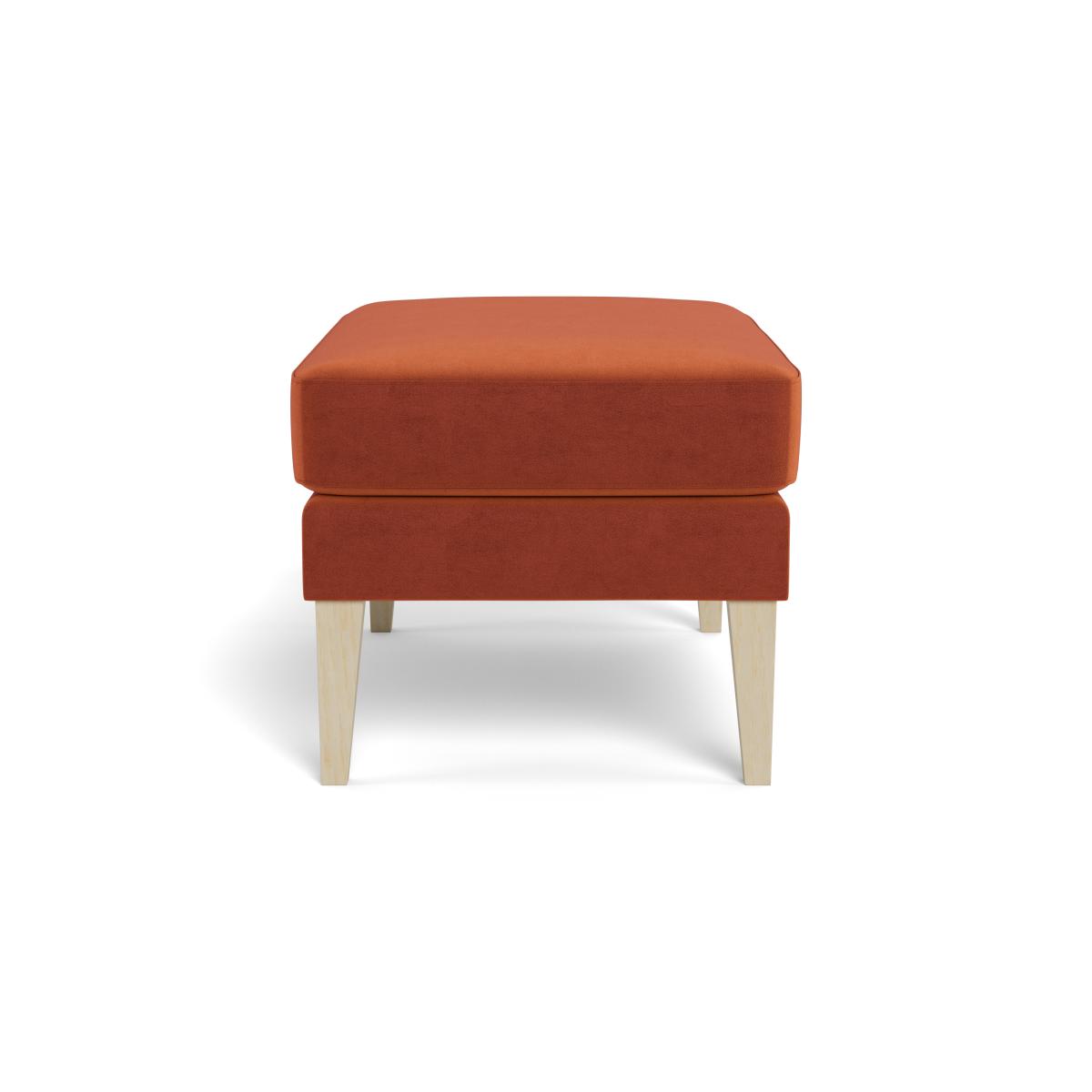 Heal's Richmond Ottoman Velvet Russet Natural Feet – image 3