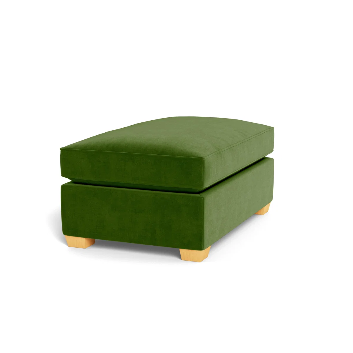 Heal's Torino Footstool Smart Luxe Velvet Grass Black Feet - Heal's UK Furniture – image 2