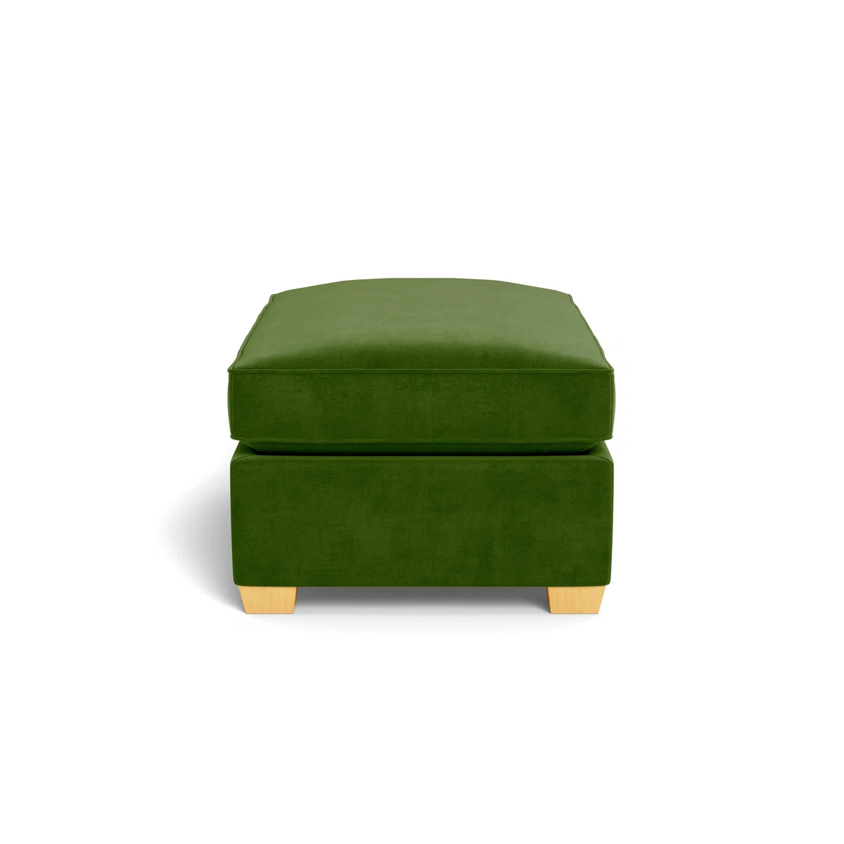 Heal's Torino Footstool Smart Luxe Velvet Grass Black Feet - Heal's UK Furniture – image 3