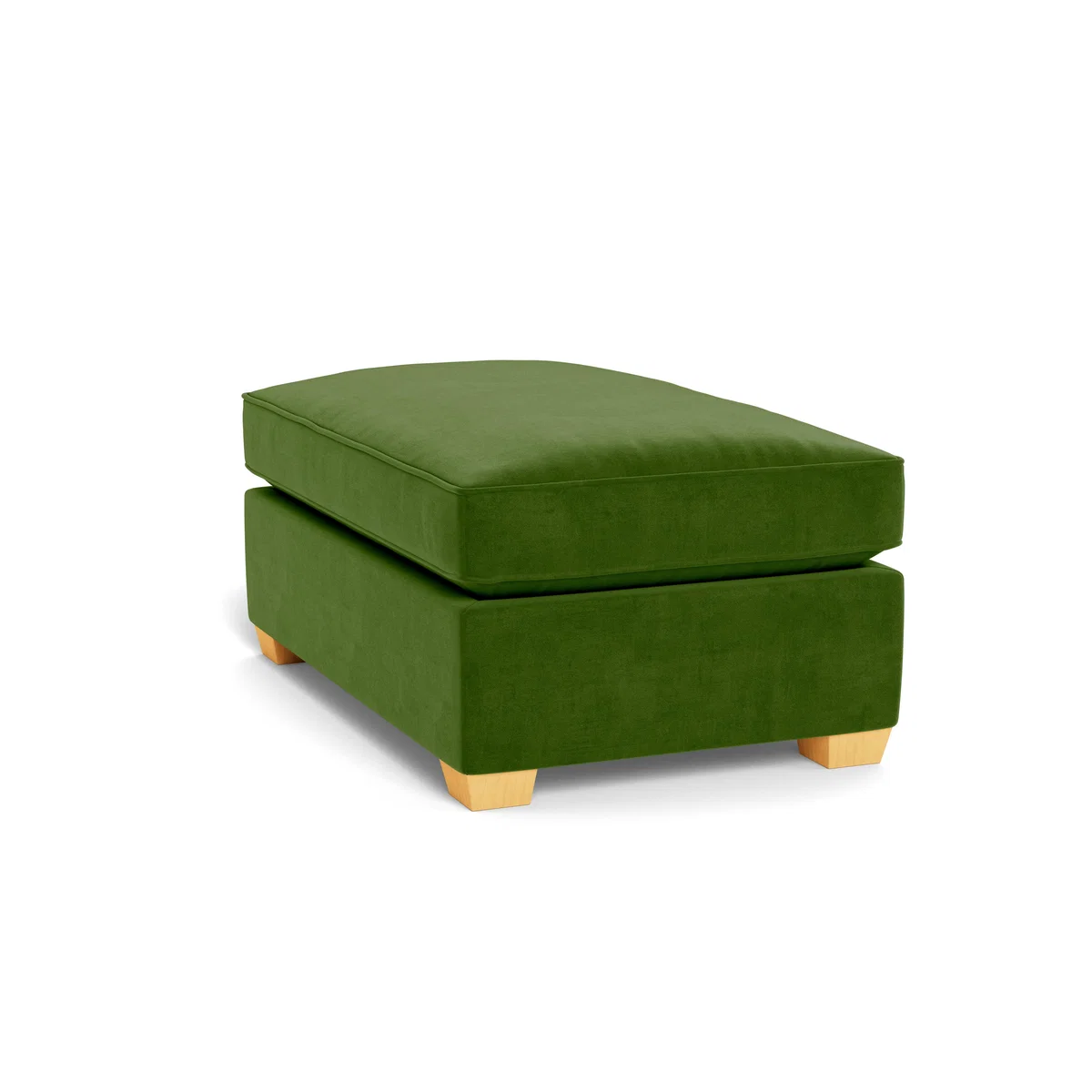 Heal's Torino Footstool Smart Luxe Velvet Grass Black Feet - Heal's UK Furniture – image 4
