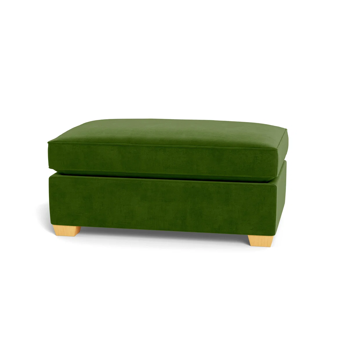 Heal's Torino Footstool Smart Luxe Velvet Grass Black Feet - Heal's UK Furniture – image 5