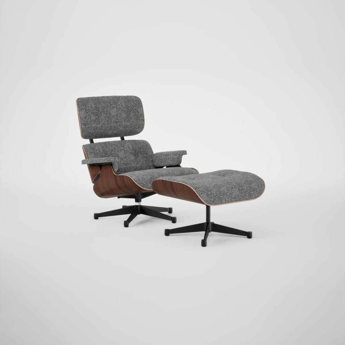 Vitra Eames Lounge Chair & Ottoman Walnut Dark Clas. Nubia 10 Salt N Pepper Black Base 04 – image 2
