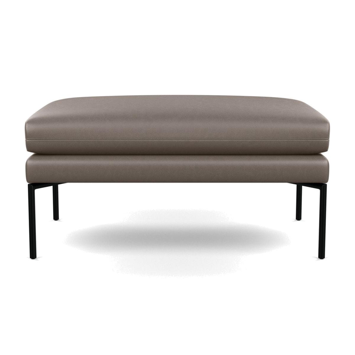 Heal's Matera Large Ottoman Daino Leather Parchment Stainless Steel Foot – image 1