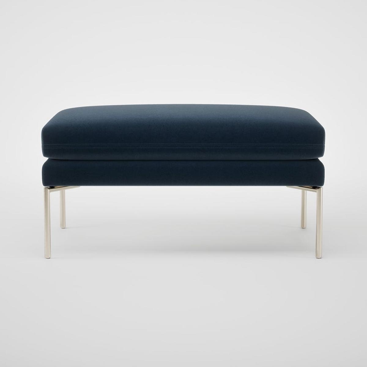 Heal's Matera Large Ottoman Nobilis Velvet Night 25 Stainless Steel Foot – image 3