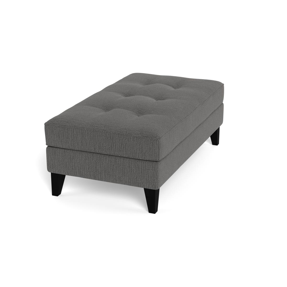 Heal's Mistral Footstool Smart Linen Mix Grey Natural Feet – image 2