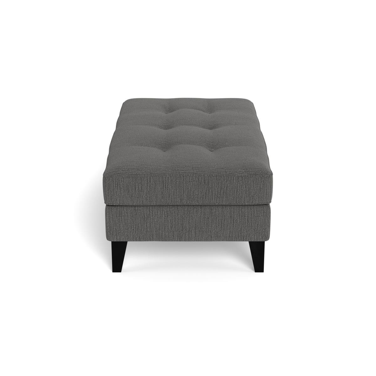 Heal's Mistral Footstool Smart Linen Mix Grey Natural Feet – image 3