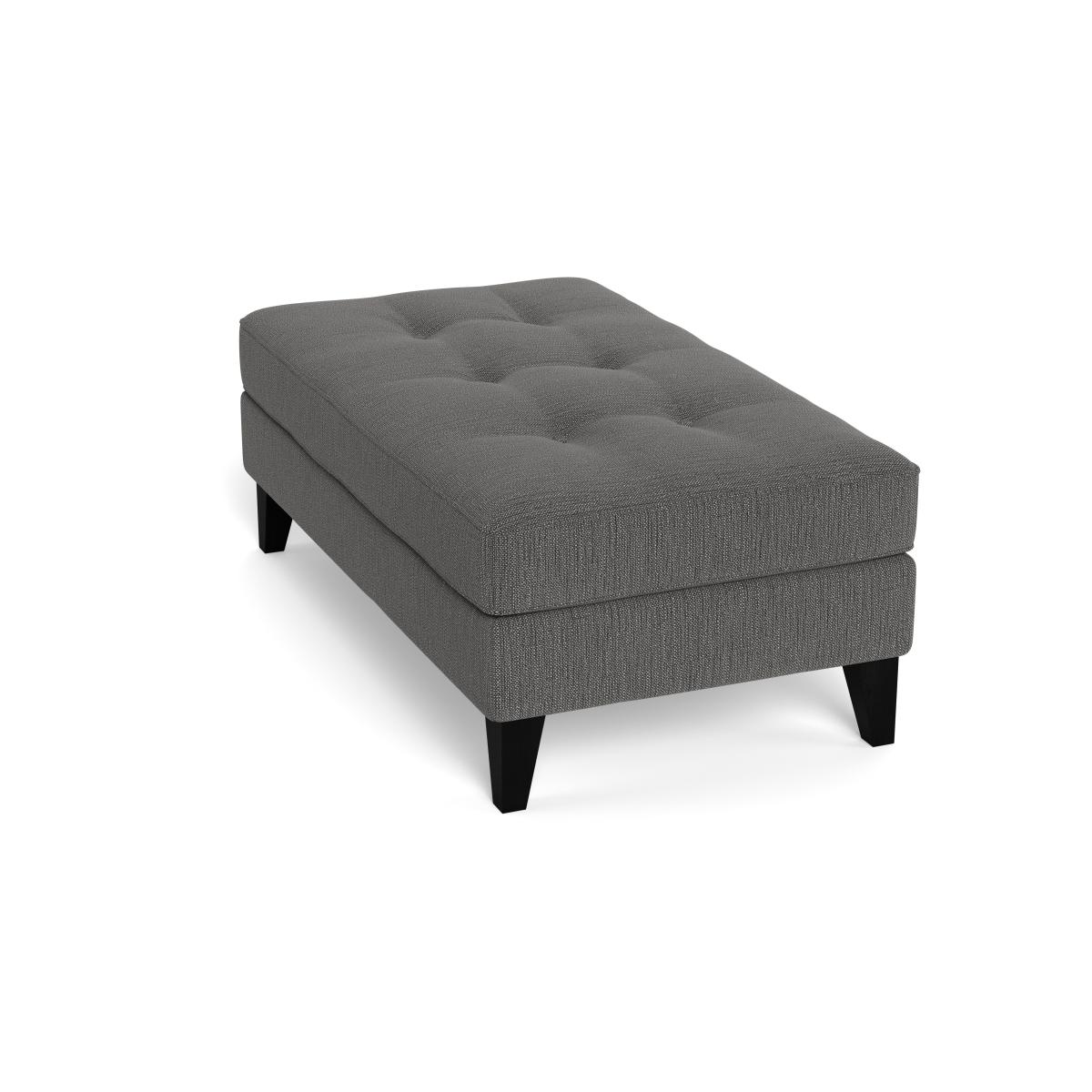 Heal's Mistral Footstool Smart Linen Mix Grey Natural Feet – image 4