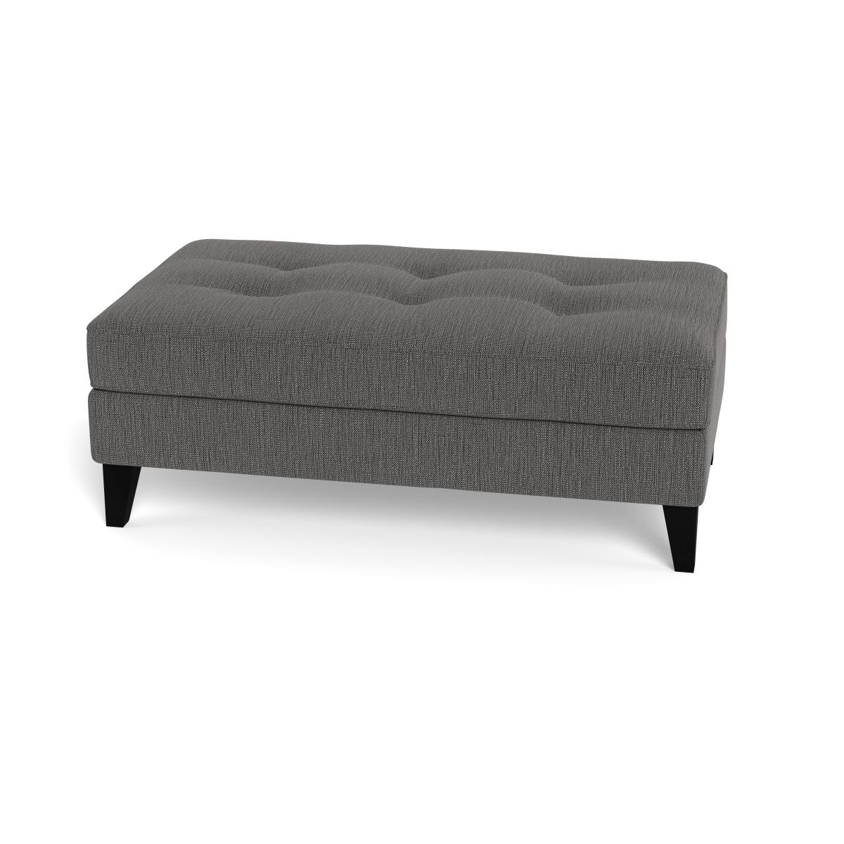 Heal's Mistral Footstool Smart Linen Mix Grey Natural Feet – image 5