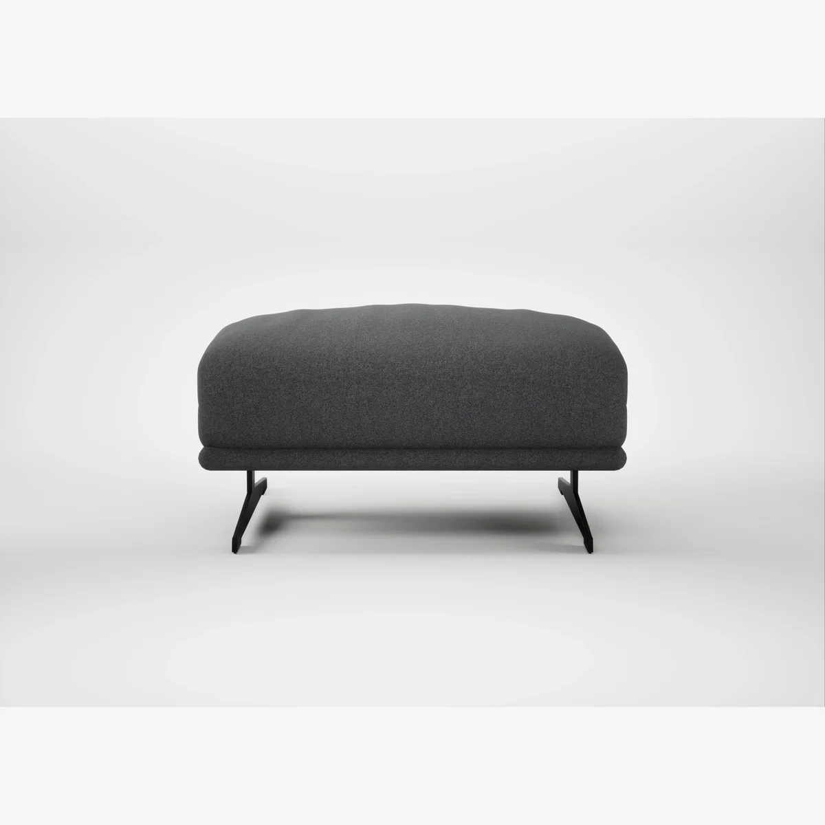 Heal's Novara Ottoman Melton Wool Granite Black Feet – image 1