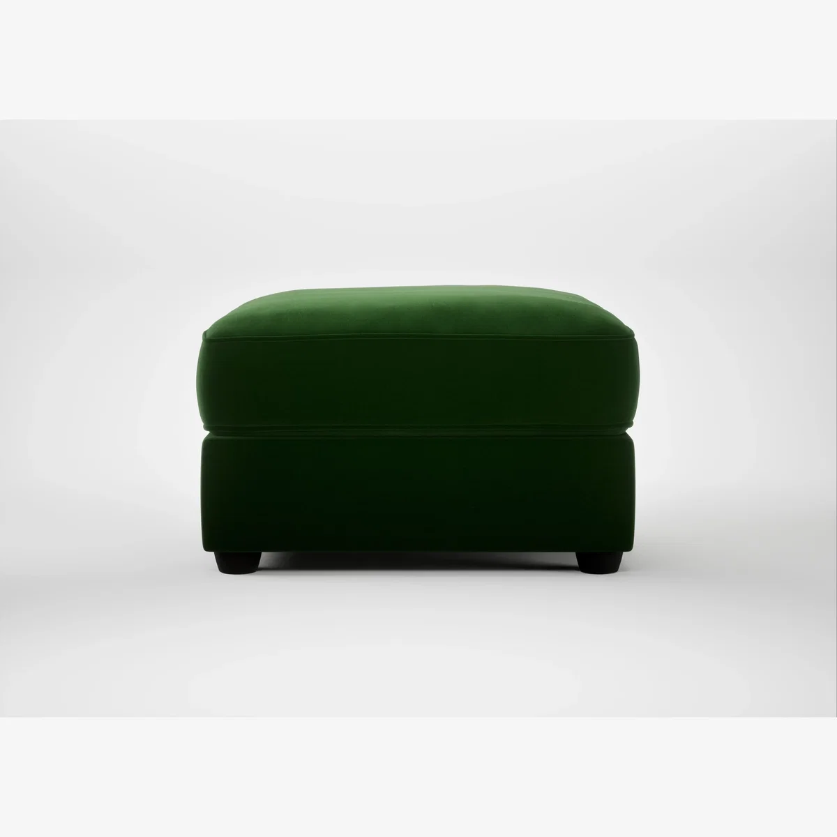 Heal's Tailor Rectangular Footstool Smart Velvet Forest Black Feet – image 1