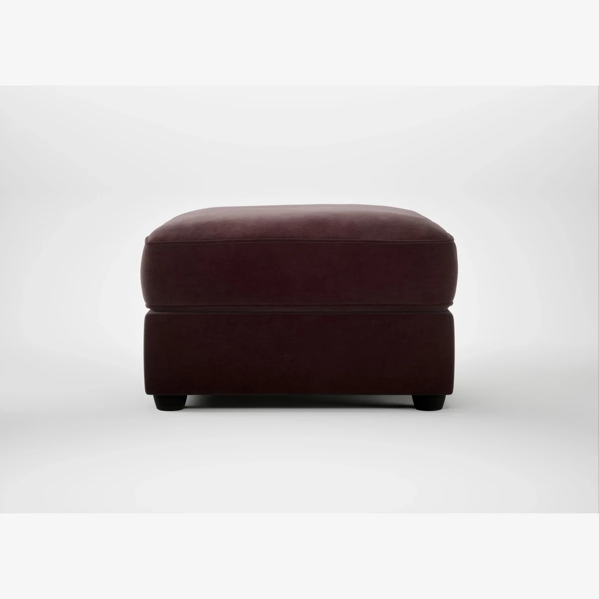 Heal's Tailor Rectangular Footstool Smart Luxe Velvet Acorn Black Feet – image 1