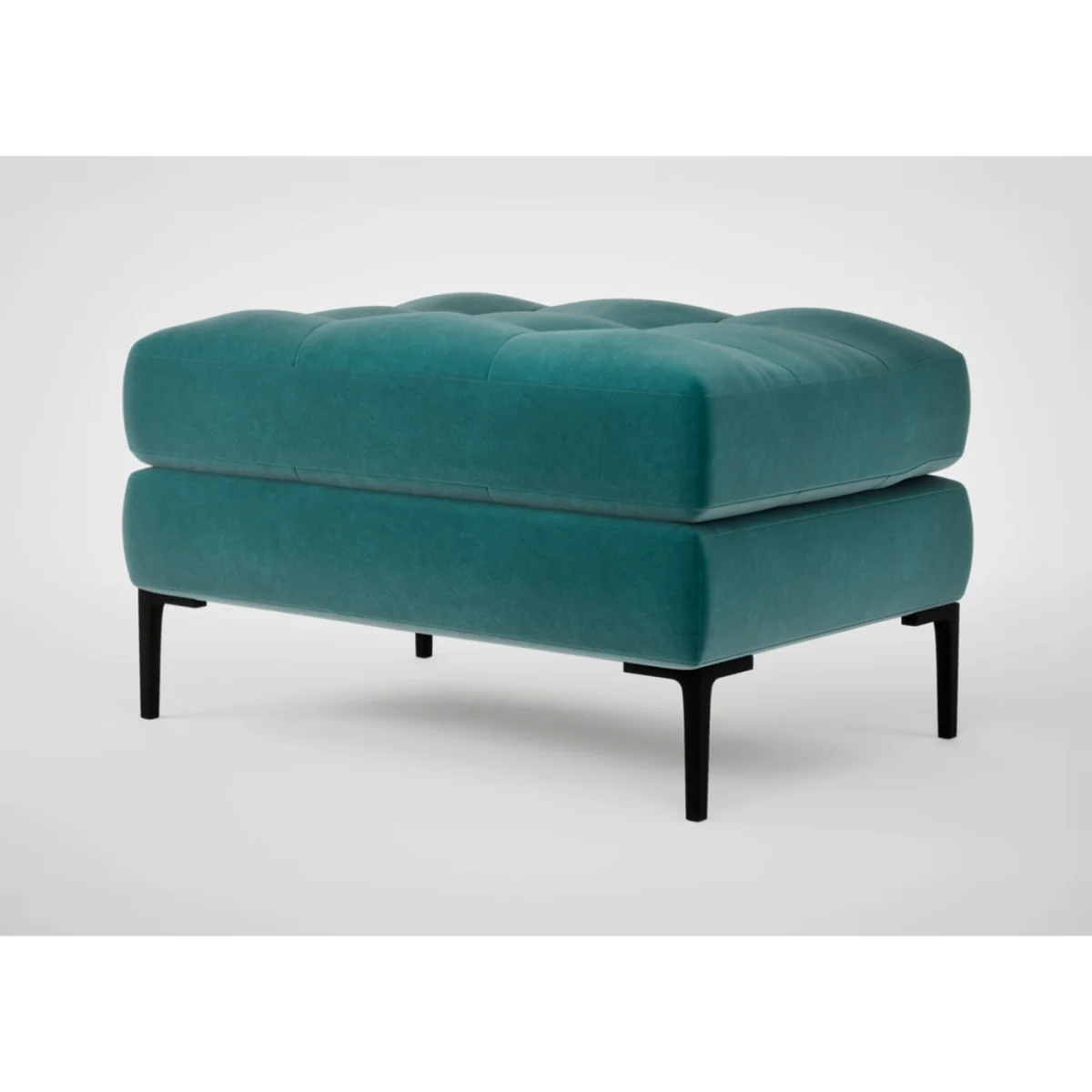 Heal's Eton Footstool Wool Velvet Camel Black Feet – image 4