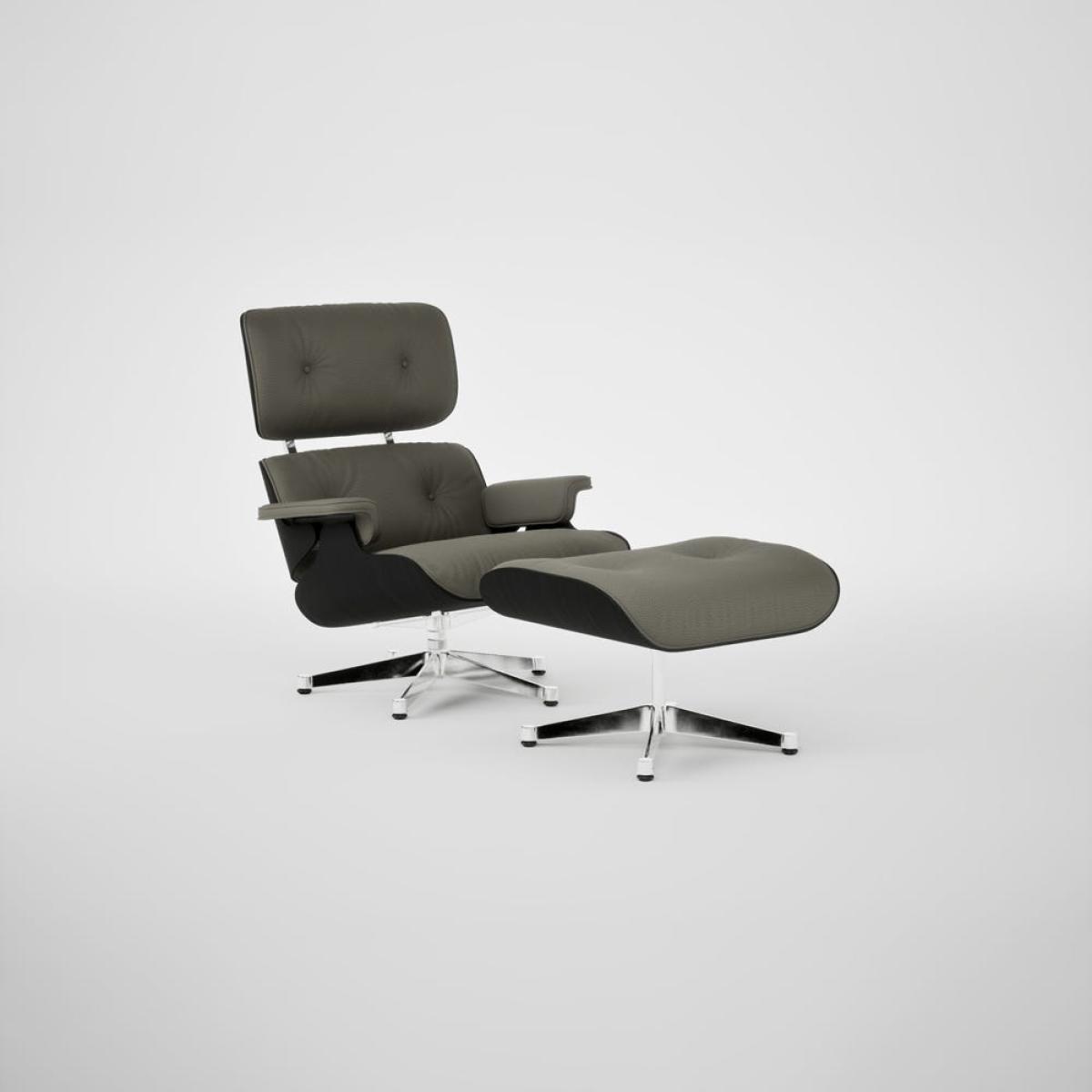 Vitra Eames Lounge Chair & Ottoman Chestnut Black New Dims L50 58 Khaki Polished Base 05 – image 2