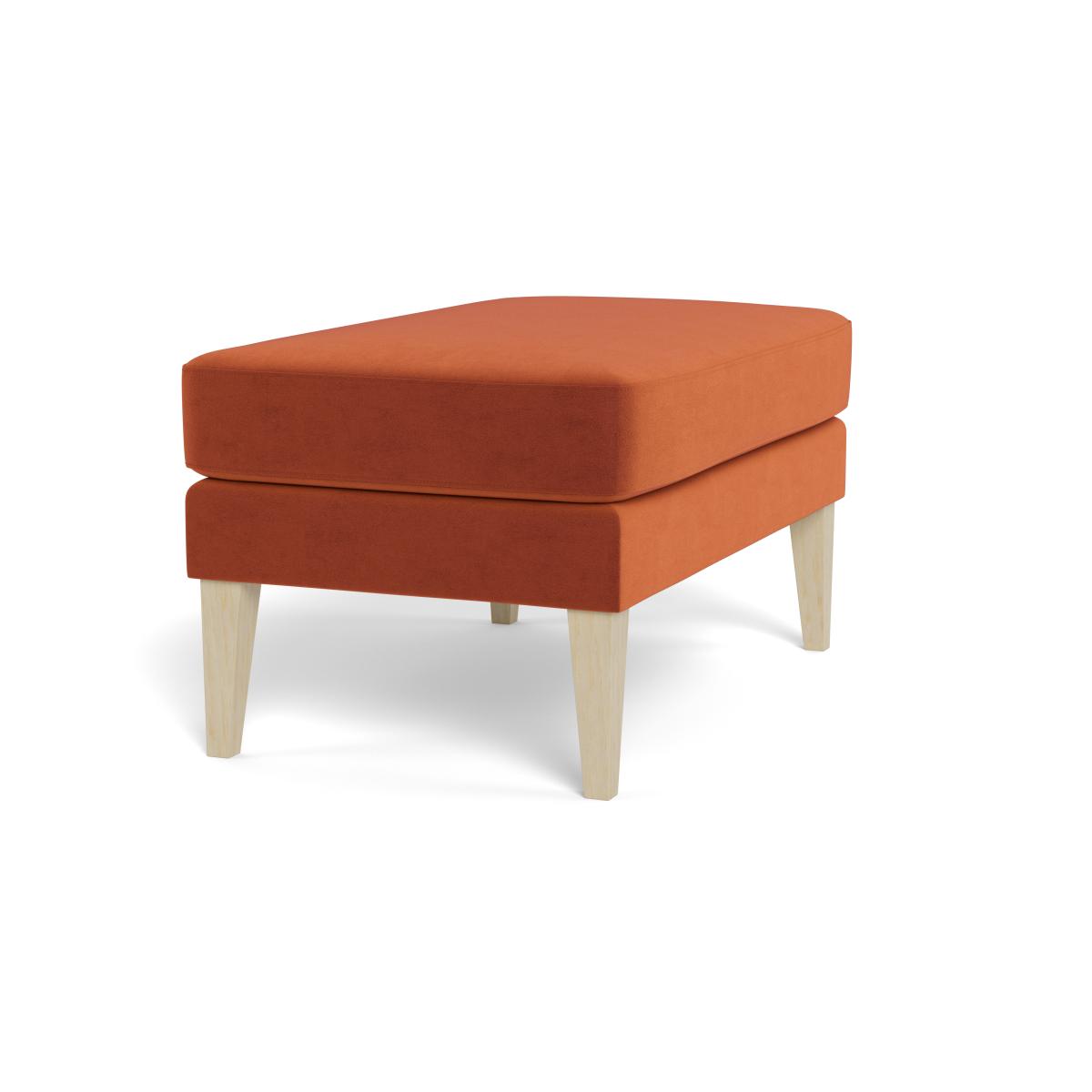Heal's Richmond Ottoman Velvet Russet Walnut Stained Feet – image 2
