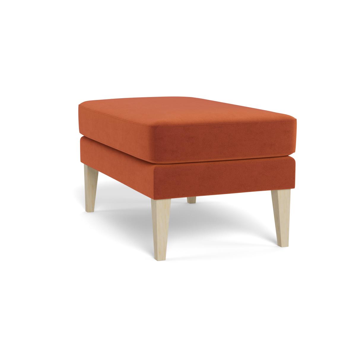 Heal's Richmond Ottoman Velvet Russet Walnut Stained Feet – image 4