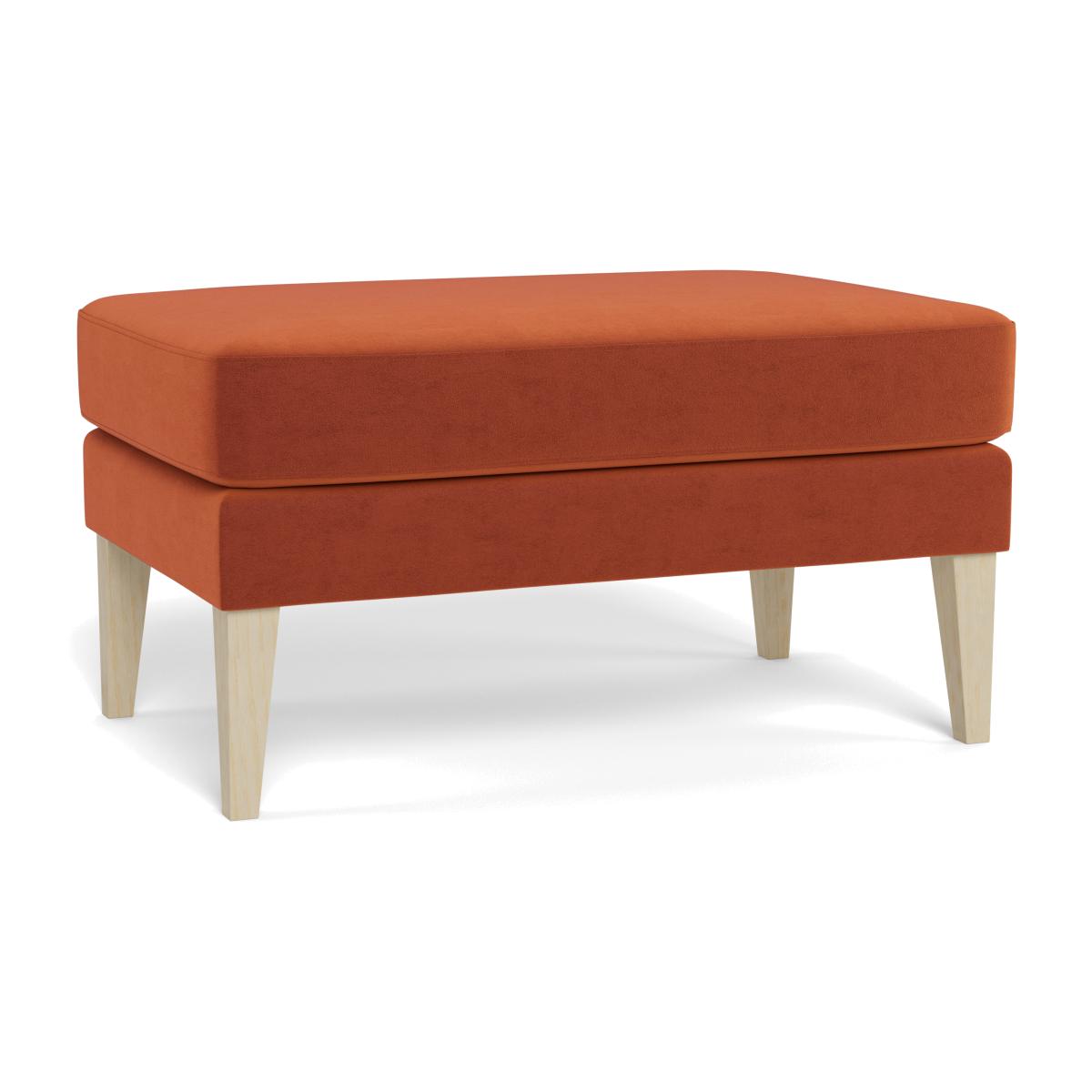 Heal's Richmond Ottoman Velvet Russet Walnut Stained Feet – image 1