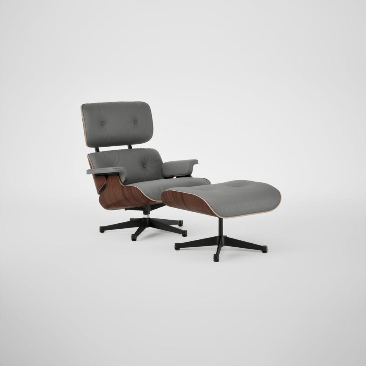 Vitra Eames Lounge Chair & Ottoman Walnut Dark Clas. L50 65 Granite Polished Black Base 04 – image 2