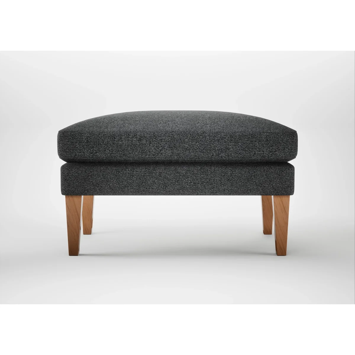 Heal's Wallis Ottoman Boucle Tweed Citrine Stained Oak Feet – image 3