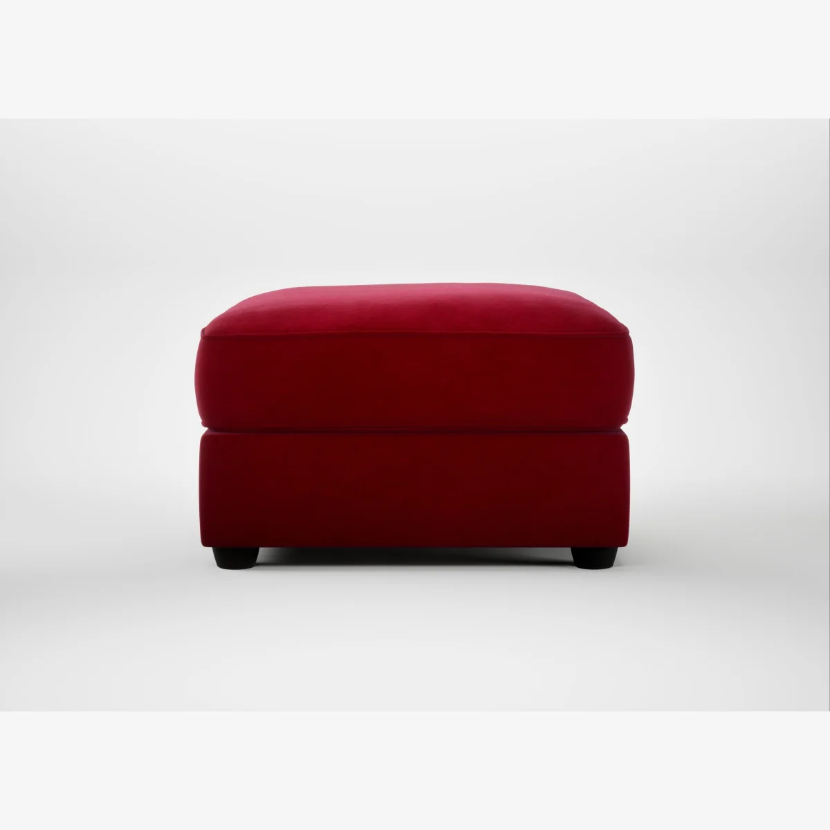 Heal's Tailor Rectangular Footstool Smart Luxe Velvet Mulberry Black Feet – image 1