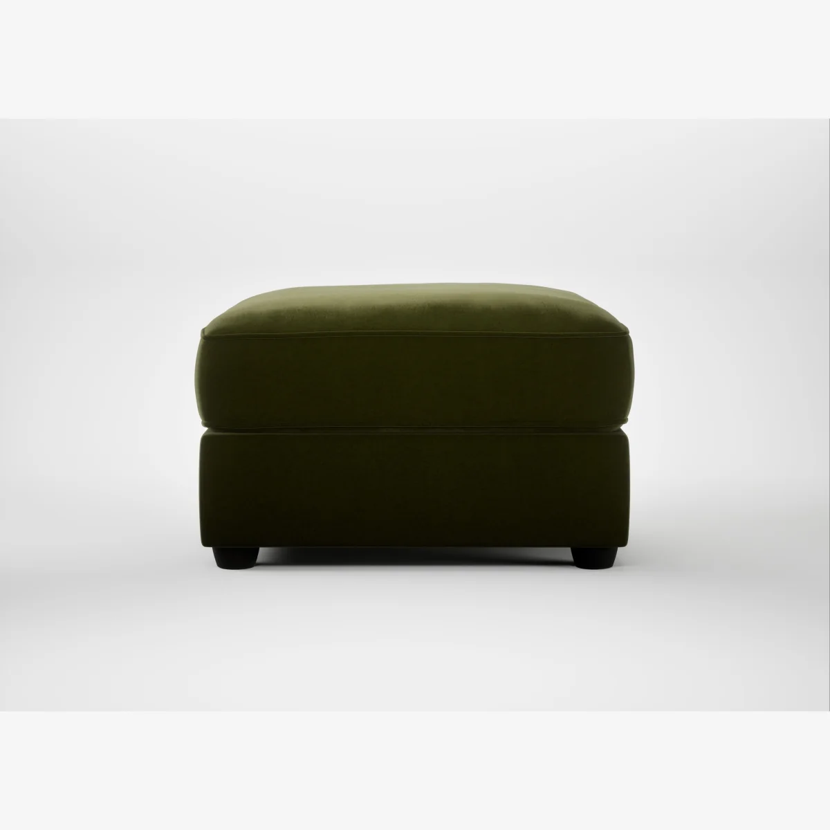 Heal's Tailor Rectangular Footstool Cotton Velvet Evergreen Black Feet – image 1